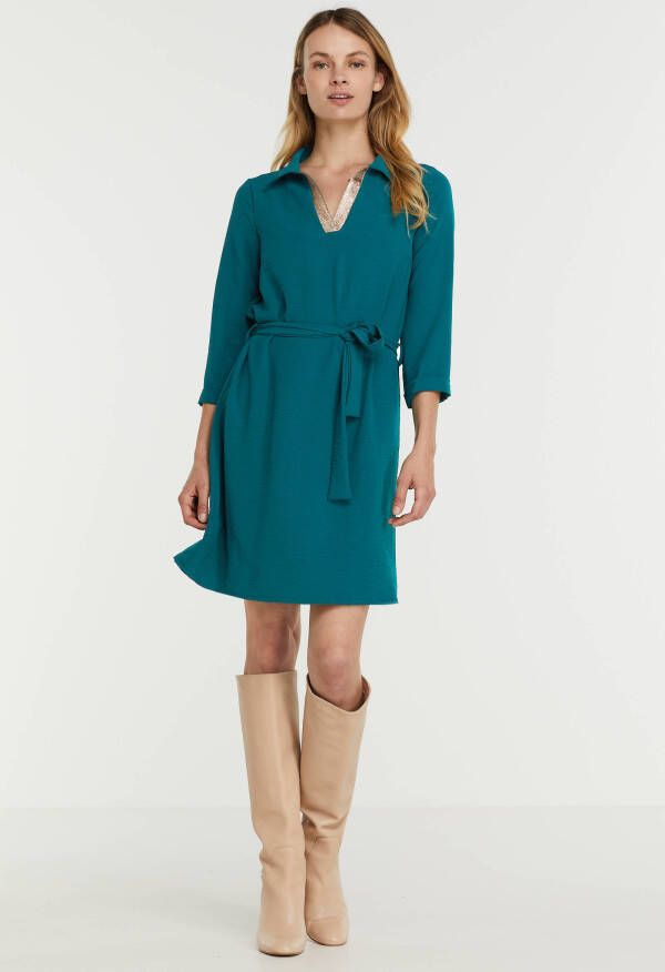 LOLALIZA jurk met glitters turquoise