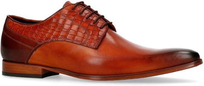Manfield Black Label leren veterschoenen cognac