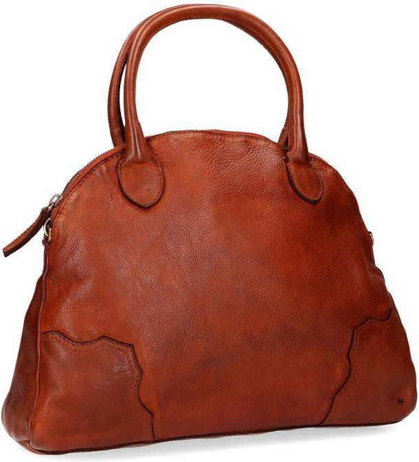 Manfield leren handtas cognac