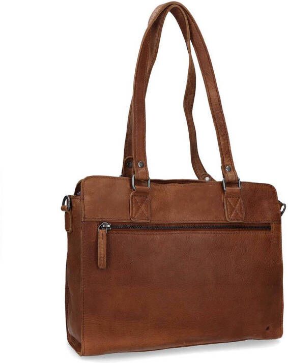 Manfield leren handtas cognac