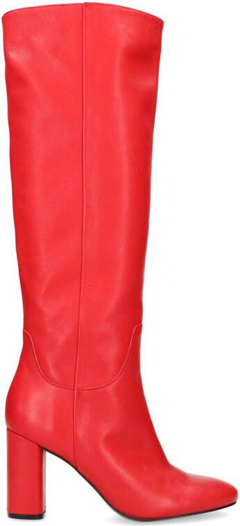 Manfield leren laarzen rood