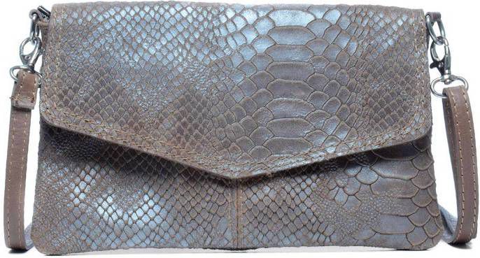 Manfield leren schoudertas taupe