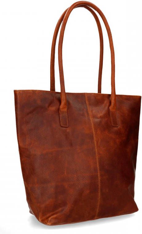 Manfield leren shopper bruin