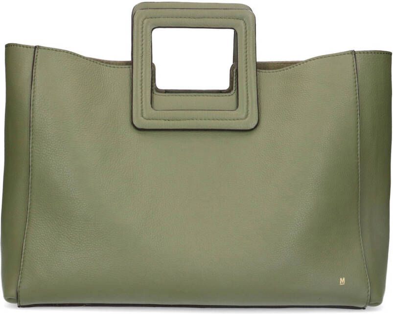 Manfield leren shopper groen