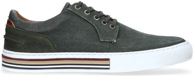 Manfield leren sneakers donkergroen