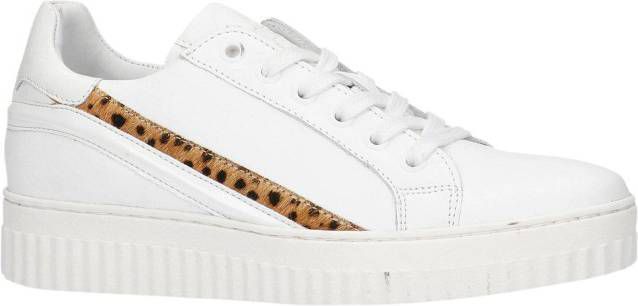 Manfield leren sneakers wit