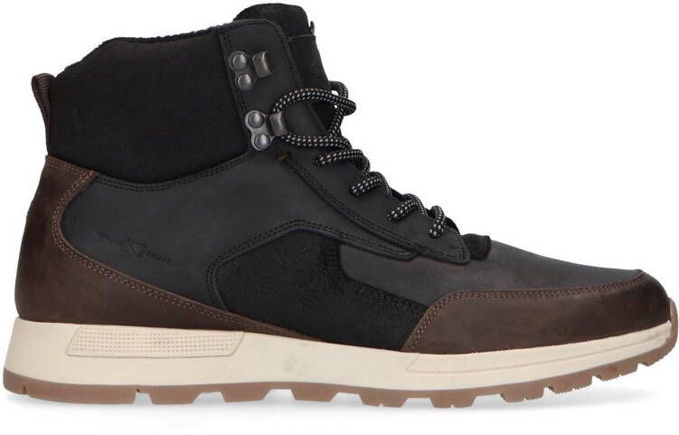 Manfield leren veterboots donkerbruin