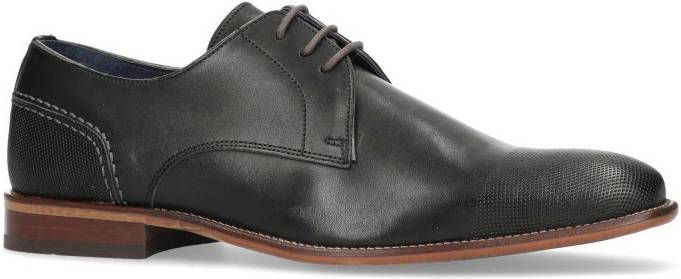 Manfield Black Label leren veterschoenen zwart