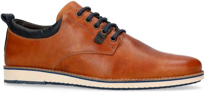 Manfield leren veterschoenen bruin