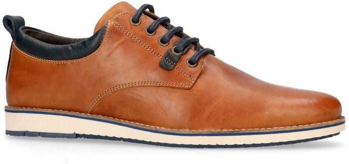 Manfield leren veterschoenen bruin