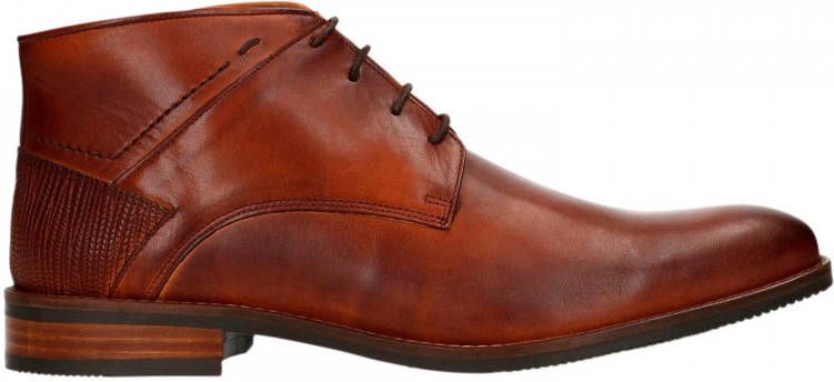 Manfield leren veterschoenen cognac