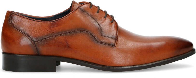 Manfield leren veterschoenen cognac