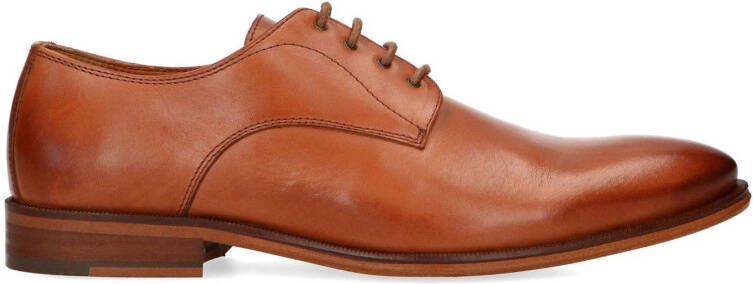 Manfield leren veterschoenen cognac