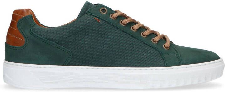Manfield nubuck sneakers donkergroen