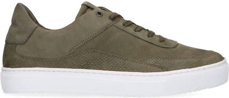 Manfield nubuck sneakers donkergroen