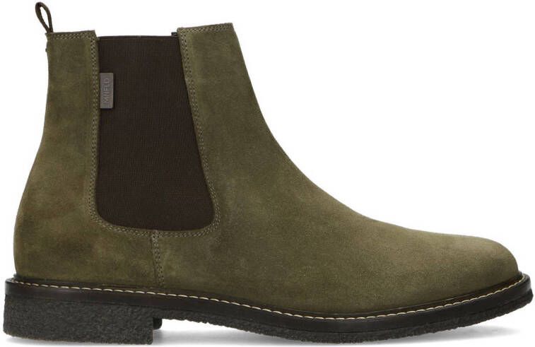 Manfield suède chelsea boots kaki