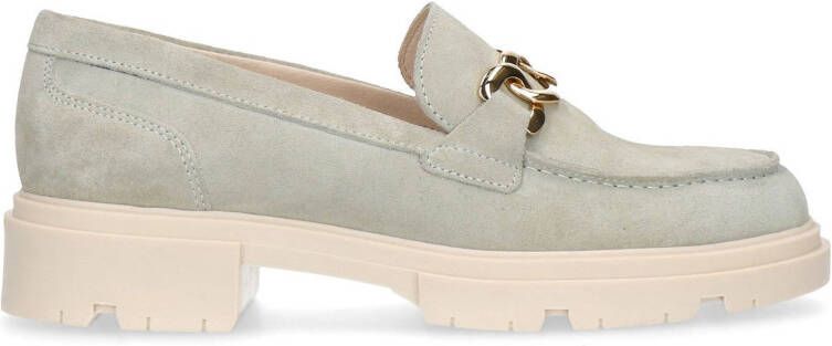 Manfield suède chunky loafers lichtgroen