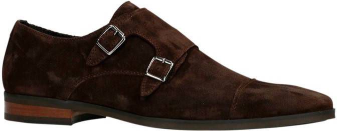 Manfield suÃ¨de gespschoenen donkerbruin