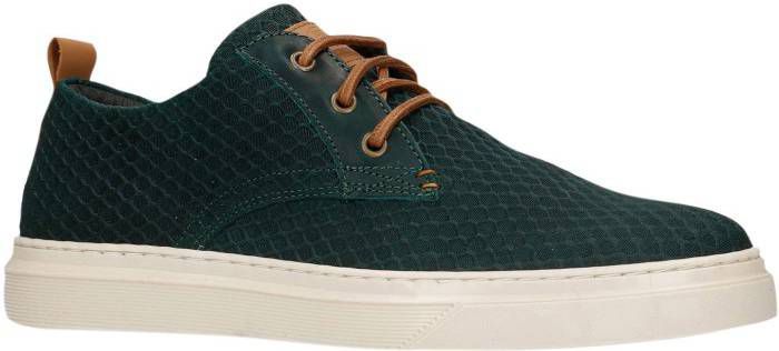 Manfield suède sneakers donkergroen