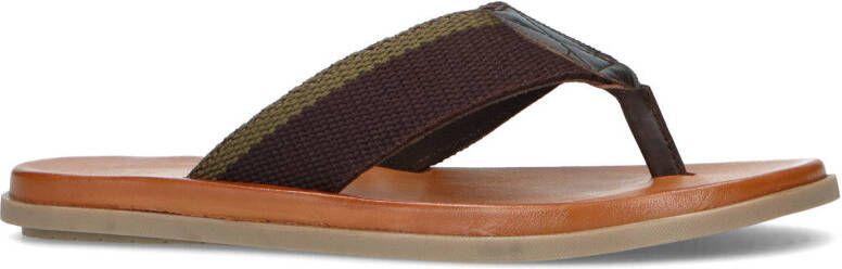 Manfield teenslippers donkergroen