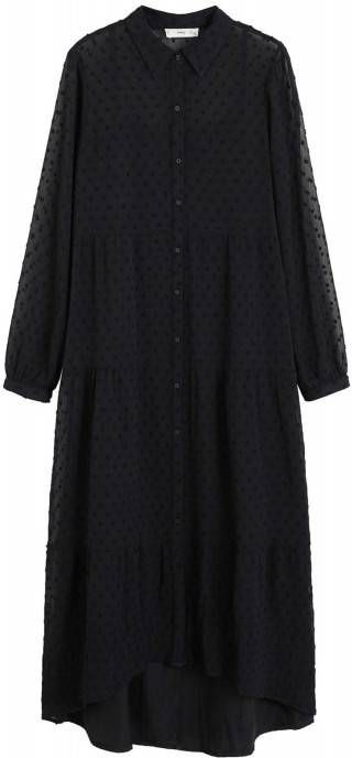 Mango semi-transparante blousejurk zwart