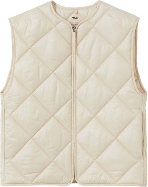 Mango doorgestikte gilet ecru