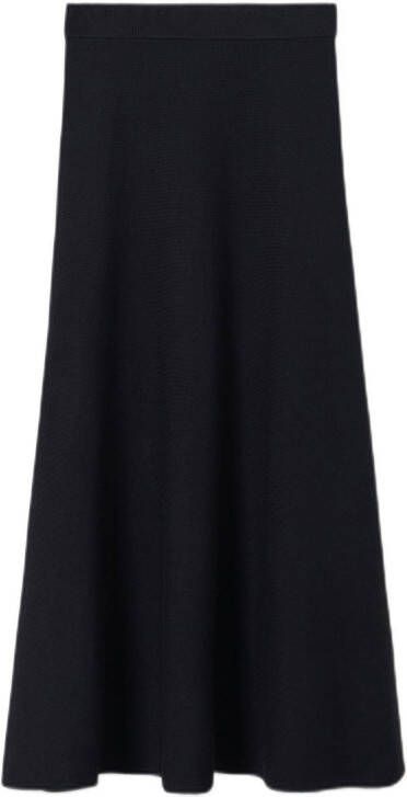 Mango fijngebreide midi rok zwart