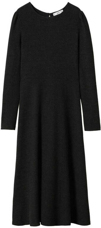 Mango gebreide A lijn jurk met textuur antraciet