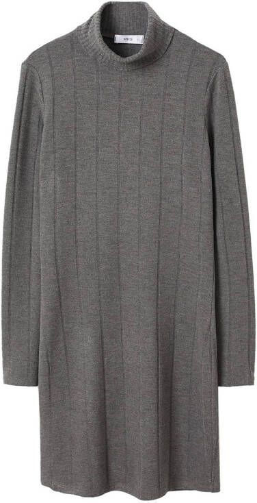 Mango gebreide jurk van gerecycled polyester grijs