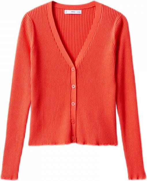 Mango Crochy ribgebreid vest met stretch