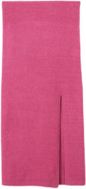 Mango Rain fijngebreide midi kokerrok met split