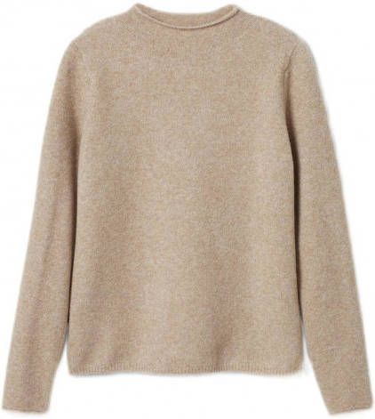 Mango Seeds fijngebreide trui met gemê, leerd dessin