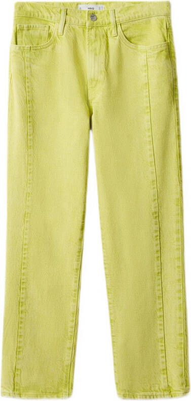 Mango high waist straight fit jeans geel