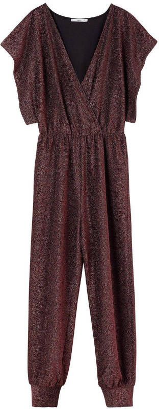 Mango Boli tapered fit jumpsuit met V hals en glitter