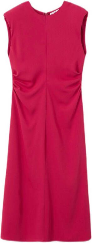 Mango Delia midi jurk met plooidetail en schoudervulling