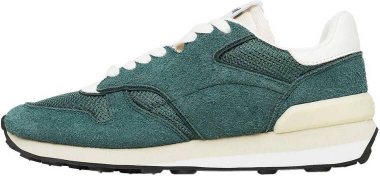 Mango leren sneakers groen/ecru