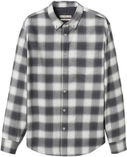 Mango Claude slim fit overhemd van flanel met ruitdessin