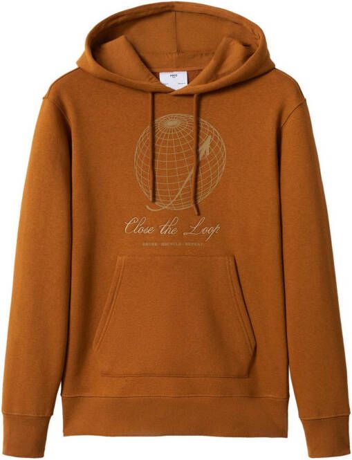 Mango Man hoodie met printopdruk roest