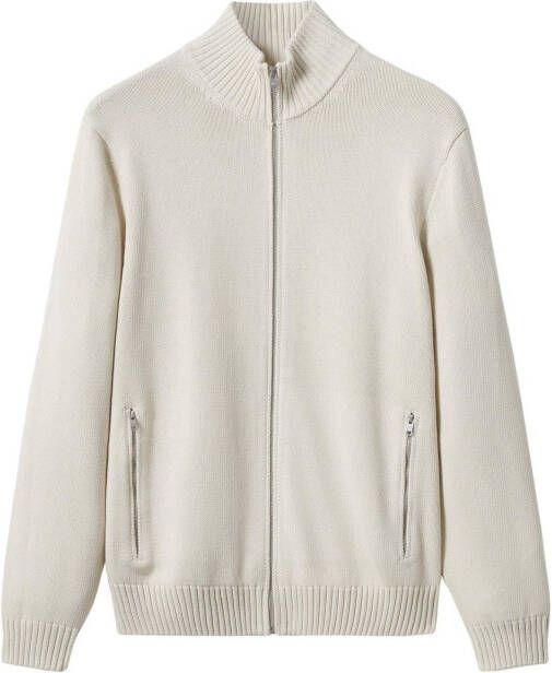 Mango Binger grofgebreid vest met opstaande kraag