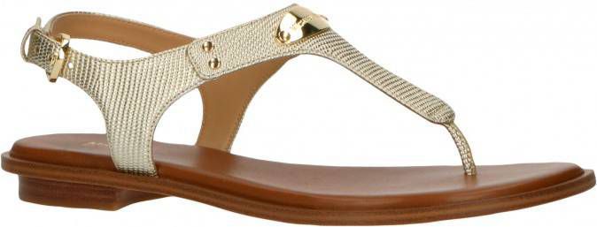 Michael Kors MK Plate Thong leren sandalen goud