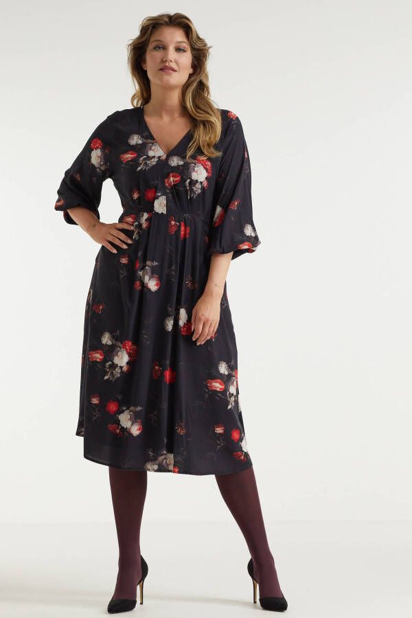 Miljuschka by Wehkamp limited edition jurk met v hals met bloemenprint