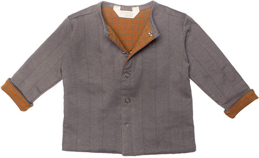 baby gestreept vest June van biologisch katoen grijs/bruin