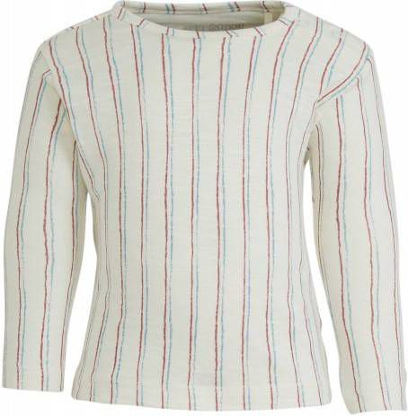 Moodstreet Petit baby gestreepte longsleeve Sacha wit