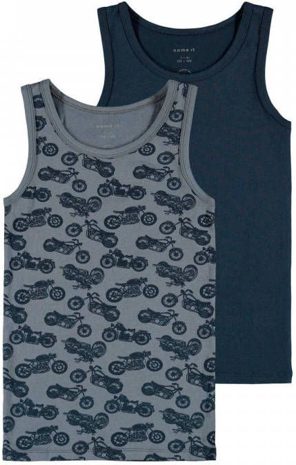 name it ! Jongens 2 Pack Hemd -- Diverse Kleuren Katoen/elasthan
