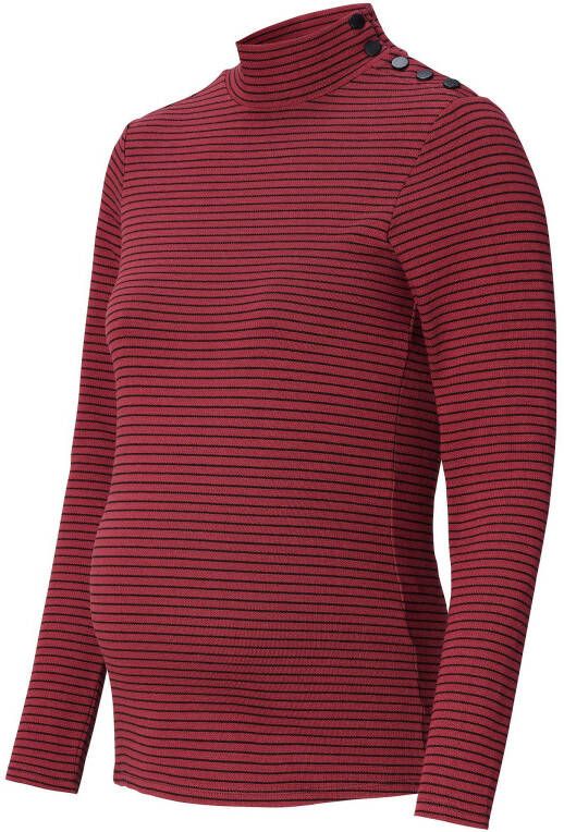 Noppies gestreepte zwangerschapstop Hayti donkerrood