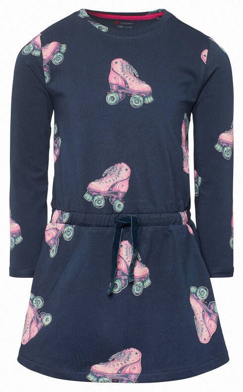 Noppies jurk Bongao met all over print donkerblauw