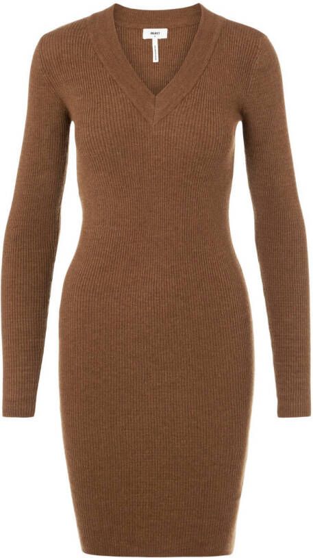 OBJECT gebreide jurk OBJFAE bruin