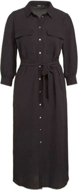 ONLY blousejurk met ceintuur zwart