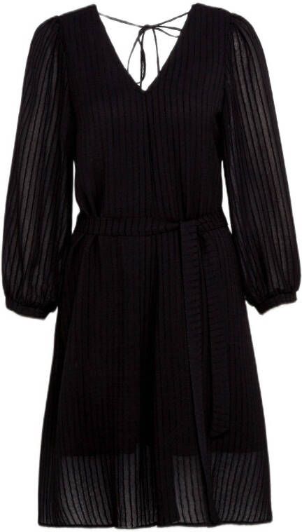 ONLY gestreepte semi transparante jurk ONLEMMA zwart