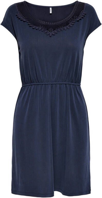 ONLY jurk ONLFREE LIFE met borduursels donkerblauw